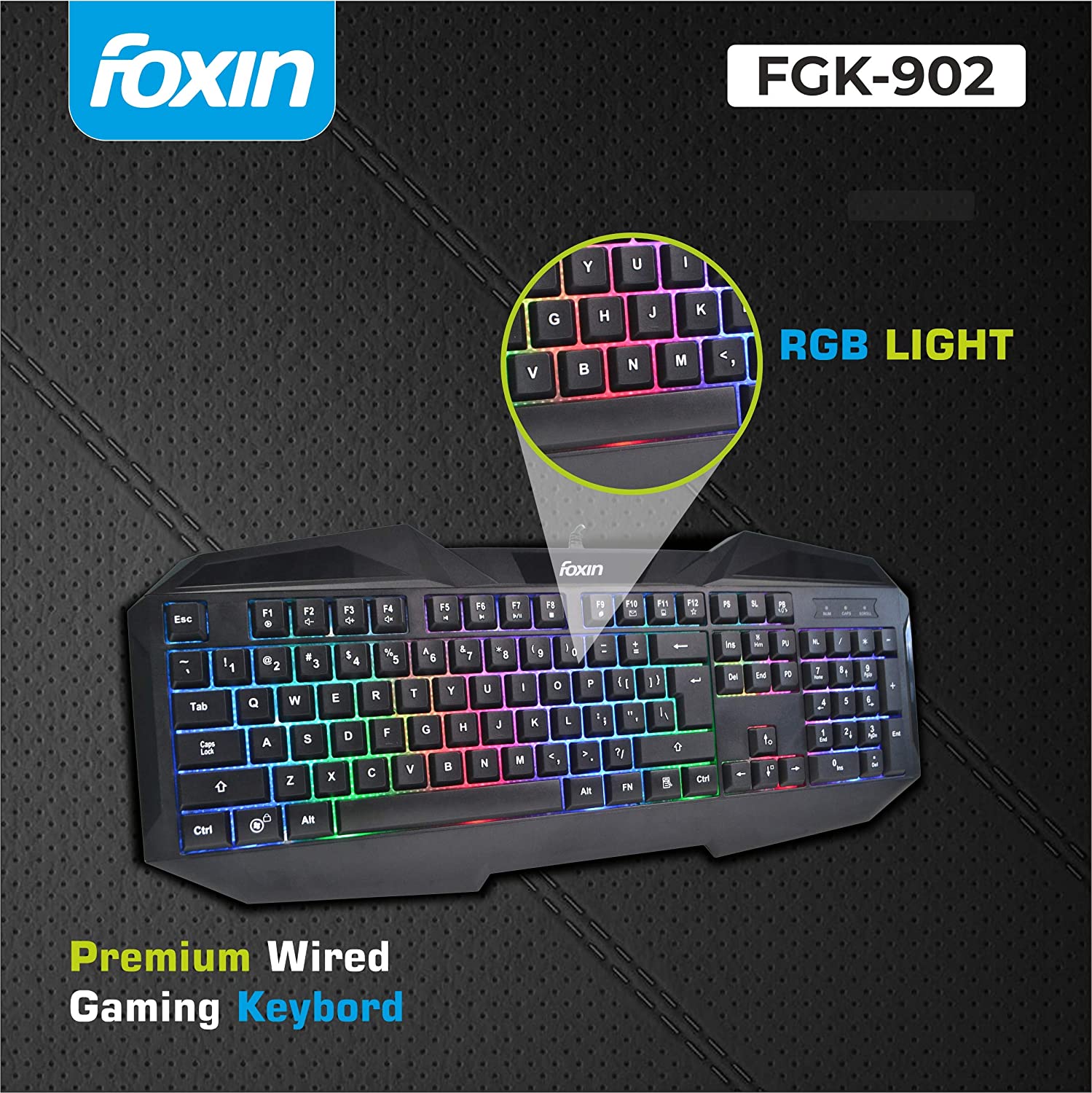 Foxin FGK-902 RGB Backlit Gaming Keyboard