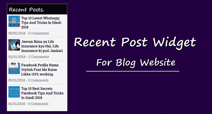 Stylish Blogger Recent Post Widget For Blog Website